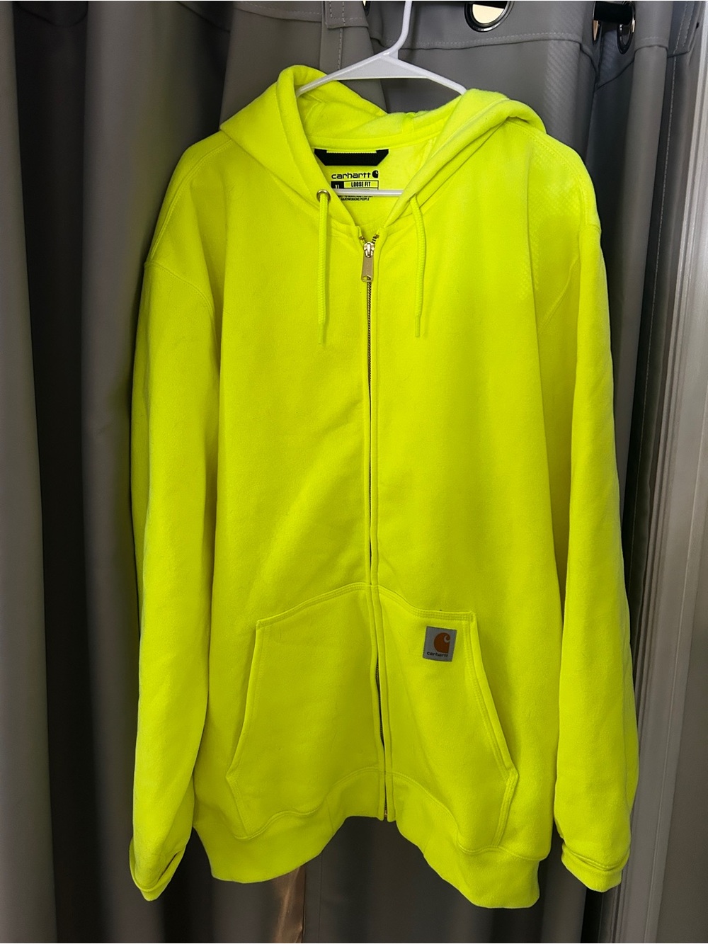 Carhartt High-Vis Neon Yellow Full-Zip Hooded Sweatshirt